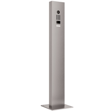 Apsaugos sistema su stovu, įskaitant grindų plokštę, Smart Doorbird D1101V, nerūdijančio plieno išvaizdos.