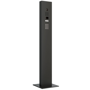 Domofonas su stovu + pagrindu "Smart Doorbird D1101KV" su klaviatūros moduliu, grafito juodas.