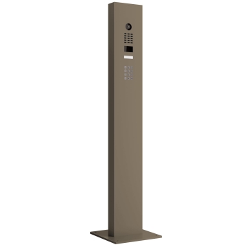 Apsaugos sistema su stovu + pagrindo plokšte Smart Doorbird D1101KV su klaviatūros moduliu, smėlio spalvos.
