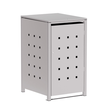Šiukšliadėžės konteineris Wilhelm 1-vietis, 240L, šviesiai pilkos metalo spalvos