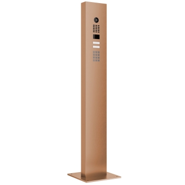 Domofonas su stovu + pagrindo plokštė Doorbird D1102KV su klaviatūros moduliu, bronzos spalvos