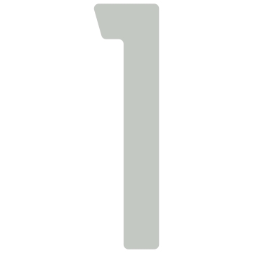 Lipnus namo numeris "1" - 40 mm, šviesiai pilkas.
