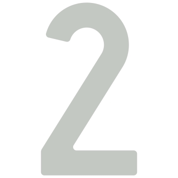 Lipnus namo numeris "2" - 40 mm, šviesiai pilkas