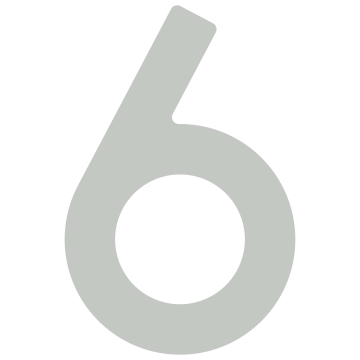 Lipnus namo numeris „6“ – 40 mm, šviesiai pilkas