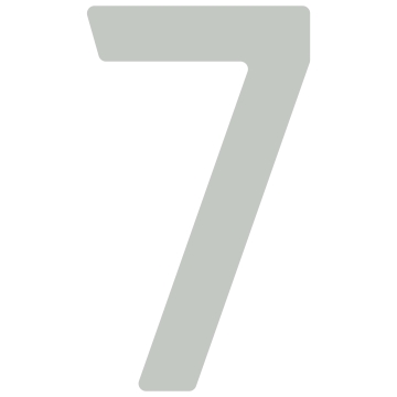 Lipnus namo numeris "7" - 40 mm, šviesiai pilkas.