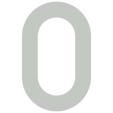 Lipnus namo numeris "0" – 40 mm, šviesiai pilkos spalvos.