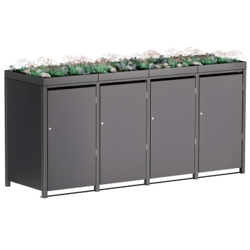 Keturbinė šiukšliadėžių dėžė "Emma" 4x120L, antracito spalvos.