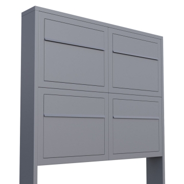 Pašto dėžučių komplektas "Elegance for Four", pilka metalo spalva.