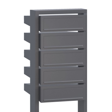Pašto dėžučių komplektas "Stairs for Five", pilkos metalo spalvos