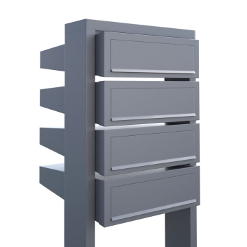 Pašto dėžučių sistema "Stairs for Four", pilka metalo spalva