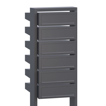 Pašto dėžučių sistema "Stairs for Six", pilkos metalo spalvos