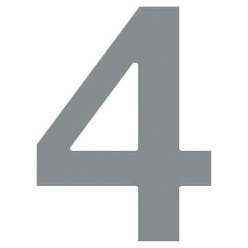 Namo numeris ''4'', pilka metalo spalva
