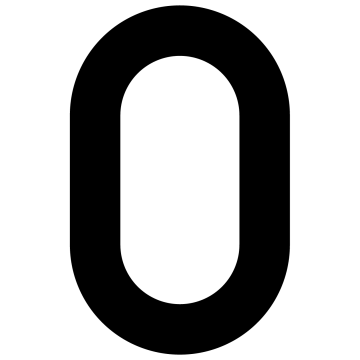 Lipnus namo numeris "0" - 76 mm, juodas.
