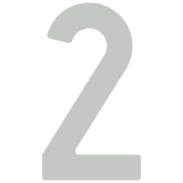 Lipnus namo numeris "2" - 76 mm, šviesiai pilkas