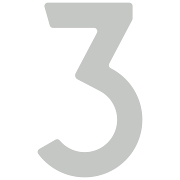 Lipnus namo numeris "3" - 76 mm, šviesiai pilkas