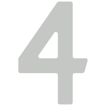 Lipnus namo numeris „4“ – 76 mm, šviesiai pilkas