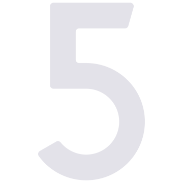 Lipnus namo numeris "5" - 76 mm, baltas