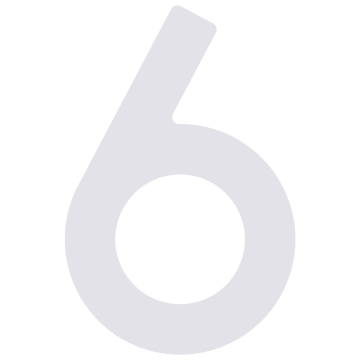 Lipnus namo numeris "6" - 76 mm, baltas