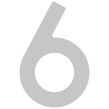 Lipnus namo numeris "6" - 76 mm, šviesiai pilkas