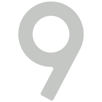 Lipnus namo numeris "9" - 76 mm, šviesiai pilkas