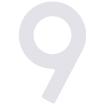 Lipnus namo numeris "9" - 76 mm, baltas