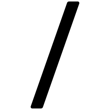 Lipnus ženklas "įstrižas brūkšnys" / "/" - 76 mm, juodas