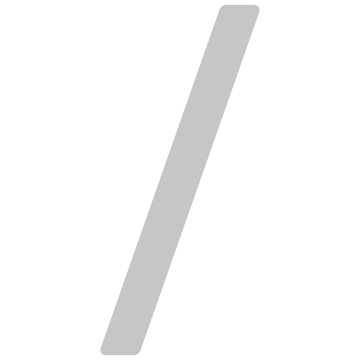 Lipnus ženklas „Slash“ („/“) – 76 mm, šviesiai pilkas.