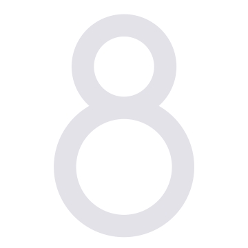 Modernus namo numeris ''8'' - 152 mm, baltos spalvos