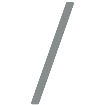 Ženklas Slash modernus ''/'' - 152 mm, pilkos metalo spalvos.