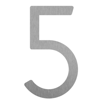 Šiuolaikiškas namo numeris ''5'' - 152 mm, pagamintas iš nerūdijančio plieno.