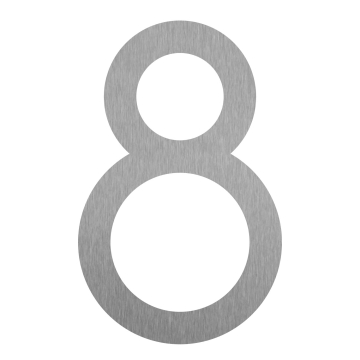 Šiuolaikiškas namo numeris ''8'' - 152 mm, nerūdijančio plieno.