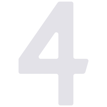 Lipnus namo numeris "4" - 40 mm, baltos spalvos.