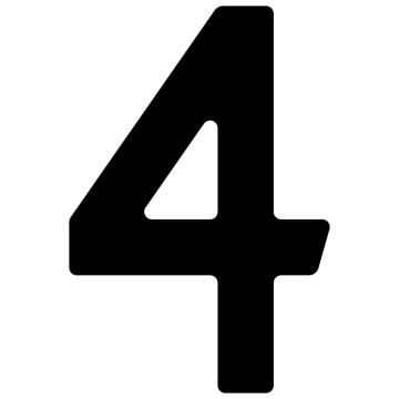 Lipnus namo numeris "4" - 40 mm, juodas.