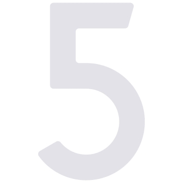Lipnus namo numeris „5“ – 40 mm, baltas.
