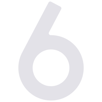 Lipnus namo numeris "6" - 40 mm, baltas