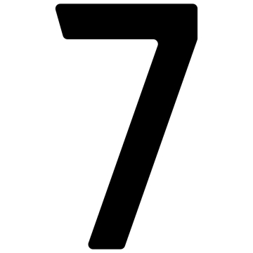 Lipni namo numerio lentelė "7" - 40 mm, juodos spalvos.