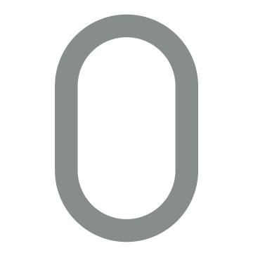 Lipnus namo numeris "0" - 152 mm, šviesiai pilkas.