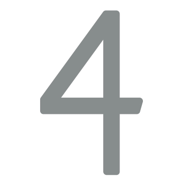Lipnus namo numeris „4“ – 152 mm, šviesiai pilkas.