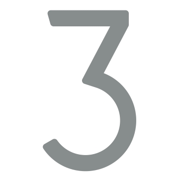 Lipnus namo numeris "3" - 200 mm, šviesiai pilkas