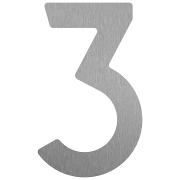 Lipni namo numeris "3" - 76 mm, pagamintas iš nerūdijančio plieno.