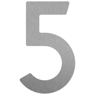Lipnus namo numeris "5" - 76 mm, pagamintas iš nerūdijančio plieno