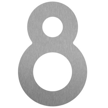 Lipnus namo numeris "8" - 76 mm, pagamintas iš nerūdijančio plieno.