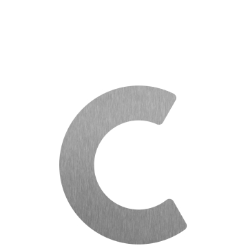 Lipnus raidė "c" - 76 mm, pagaminta iš nerūdijančio plieno