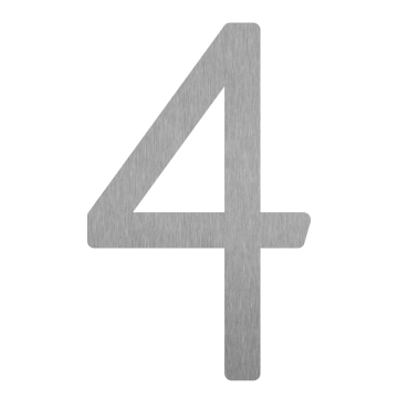 Modernus namo numeris ''4'' - 200 mm, pagamintas iš nerūdijančio plieno.