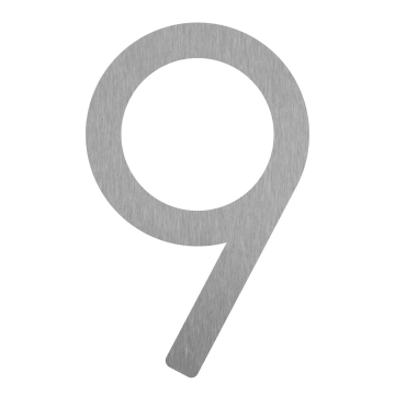 Modernus namo numeris ''9'' - 200 mm, pagamintas iš nerūdijančio plieno