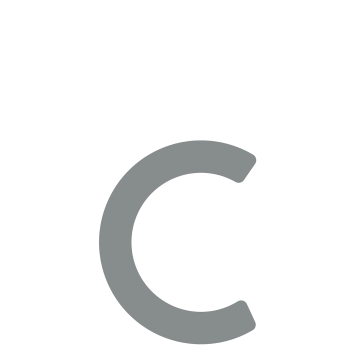 Šiuolaikinė raidė ''c'' - 200 mm, metalo pilkumo spalvos