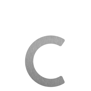 Šiuolaikinė raidė ''c'' - 200 mm, pagaminta iš nerūdijančio plieno