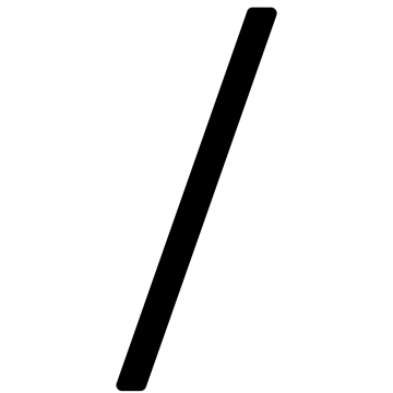 Šiuolaikinis brūkšnys "/" - 200 mm, juodas.