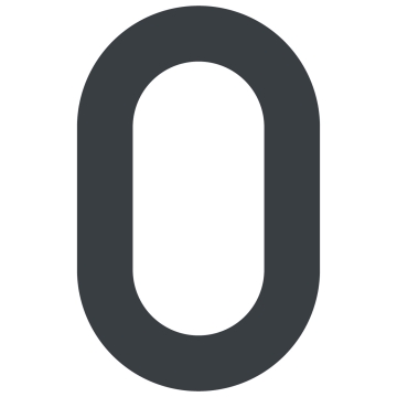 Savaime prilimpantis namo numeris "0" - 40 mm, antracito spalvos