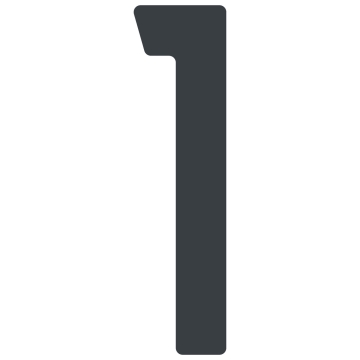 Lipnus namo numeris "1" - 40 mm, antracito spalvos